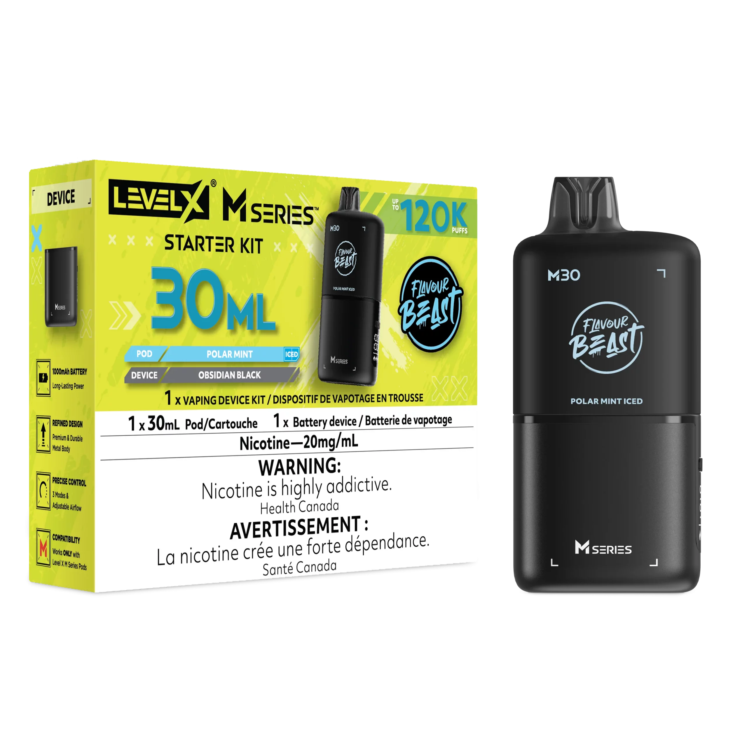 Level X M Series Starter Kit – Polar Mint – 30mL