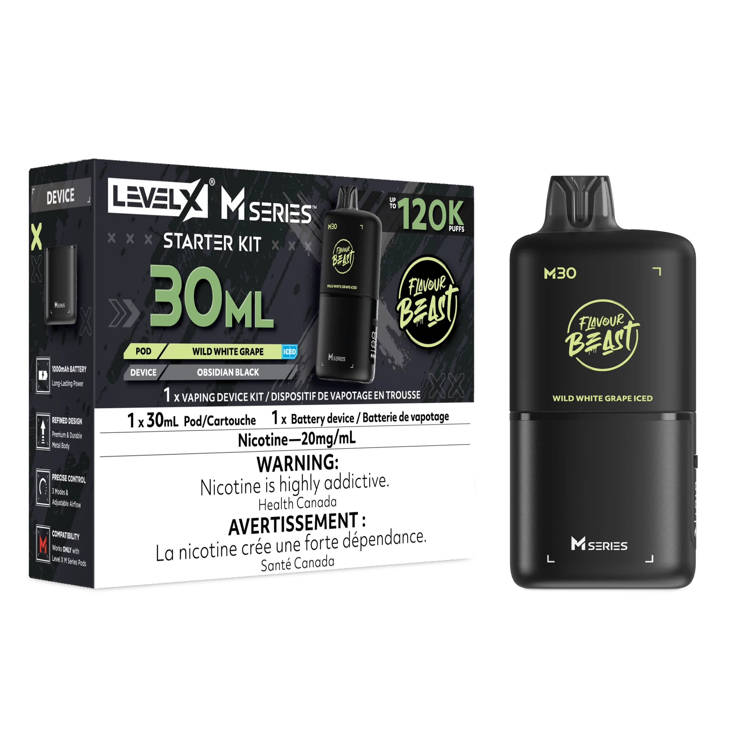 Level X M Series Starter Kit – Wild White Grape – 30mL