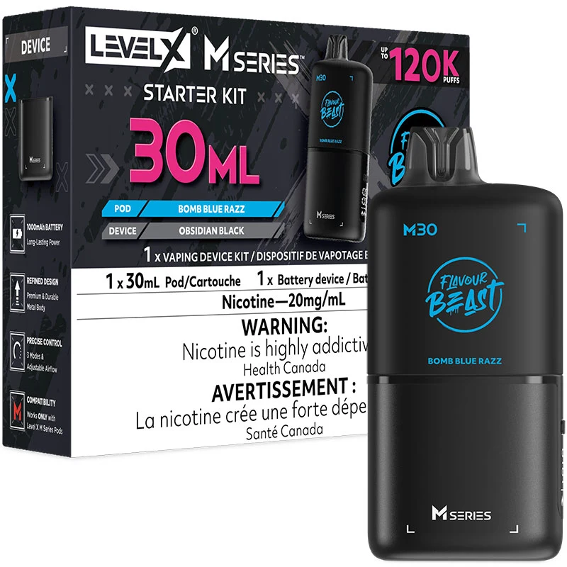 Level X M Series Starter Kit – Bomb Blue Razz – 30mL