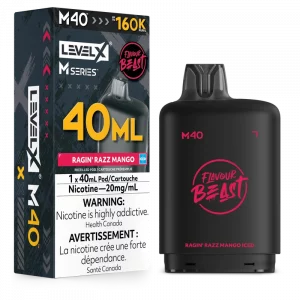 LEVEL X M40 – Ragin’ Razz Mango – 40mL – 20mg